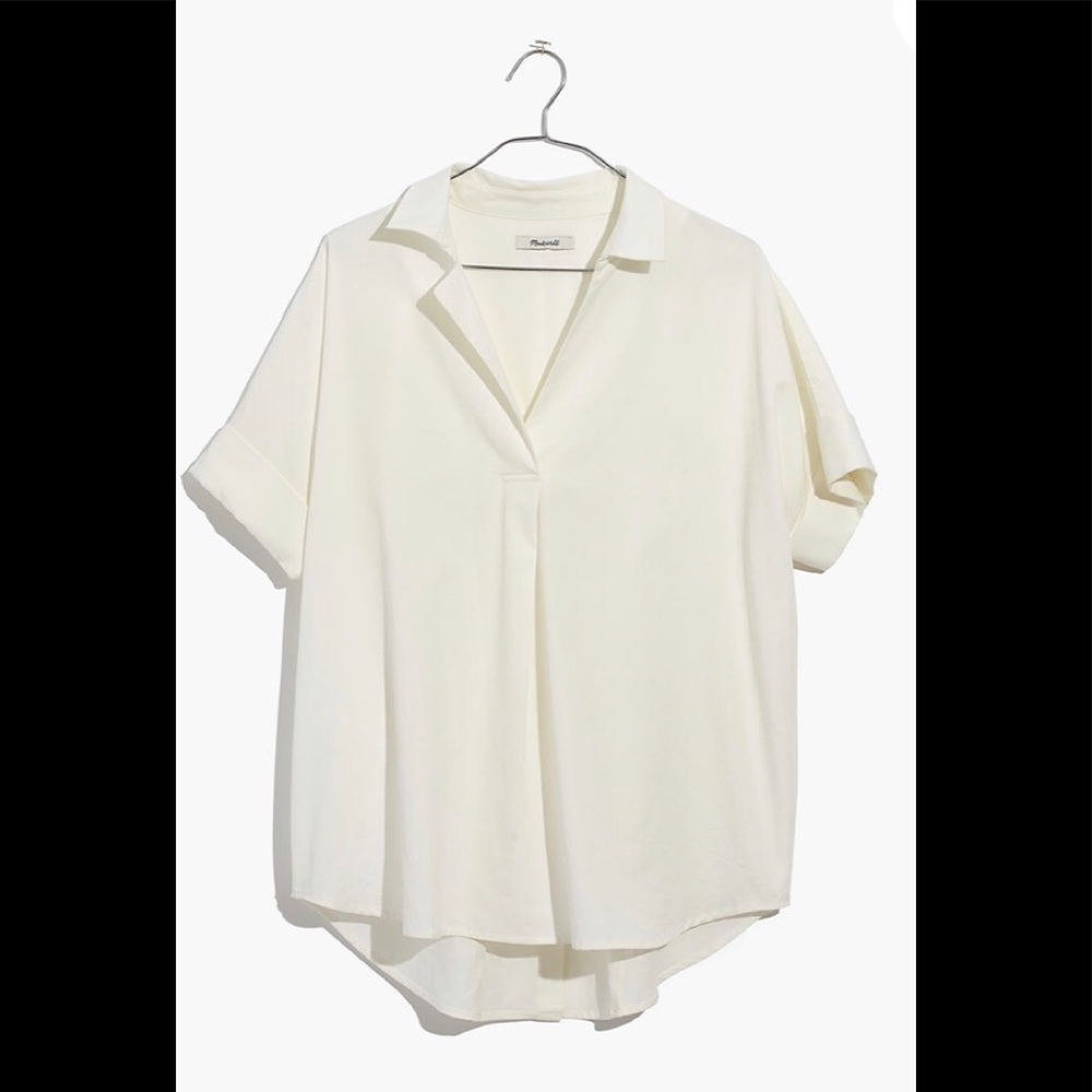 Madewell Courier Button-Back Shirt in Pure White